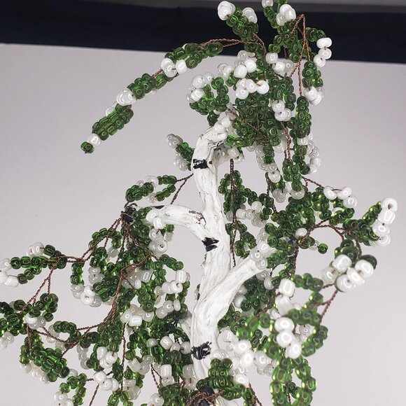 Vintage Seed Bead Tree Beaded Handmade 13" - Picture 8 of 12